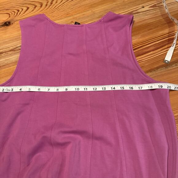 J. Jill Wearever Collection Tank Dress Sz XLP Purple Pleated Midi Stretch Casual - Picture 6 of 12